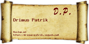 Drimus Patrik névjegykártya