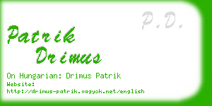 patrik drimus business card